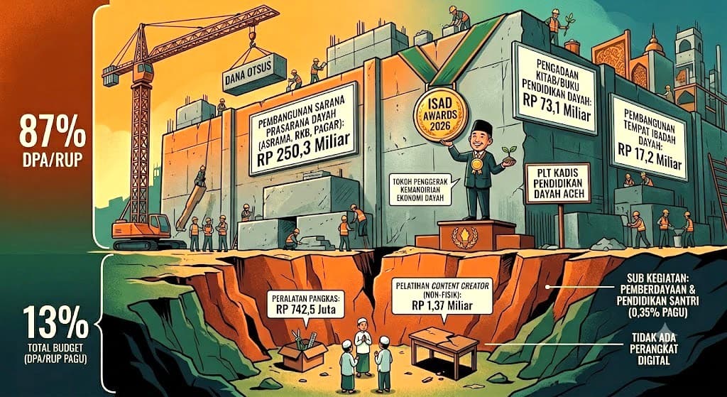 Inisiatif Ekonomi Dayah Hanyalah Program “Pemanis” di Tengah Lautan Proyek Infrastruktur Fisik Bernilai Ratusan Miliar Rupiah