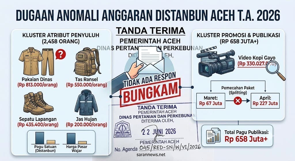Anggaran Atribut Distanbun Aceh Rp 4,9 Miliar Tuai Sorotan Tajam, Pejabat Dinas Pilih Bungkam