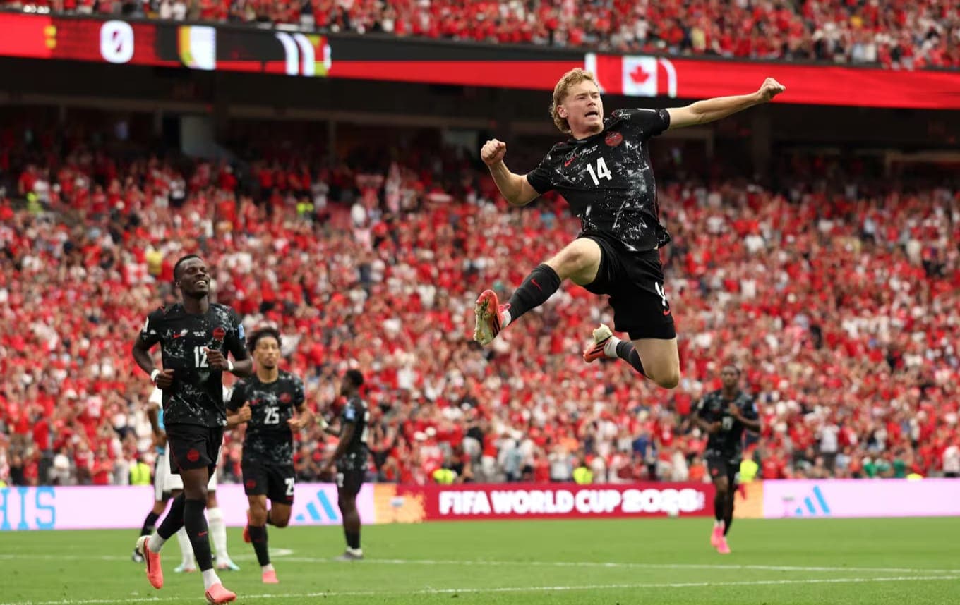 Pesepak bola melakukan selebrasi gol pada pertandingan Piala Dunia 2026 (Foto: dok FIFA)