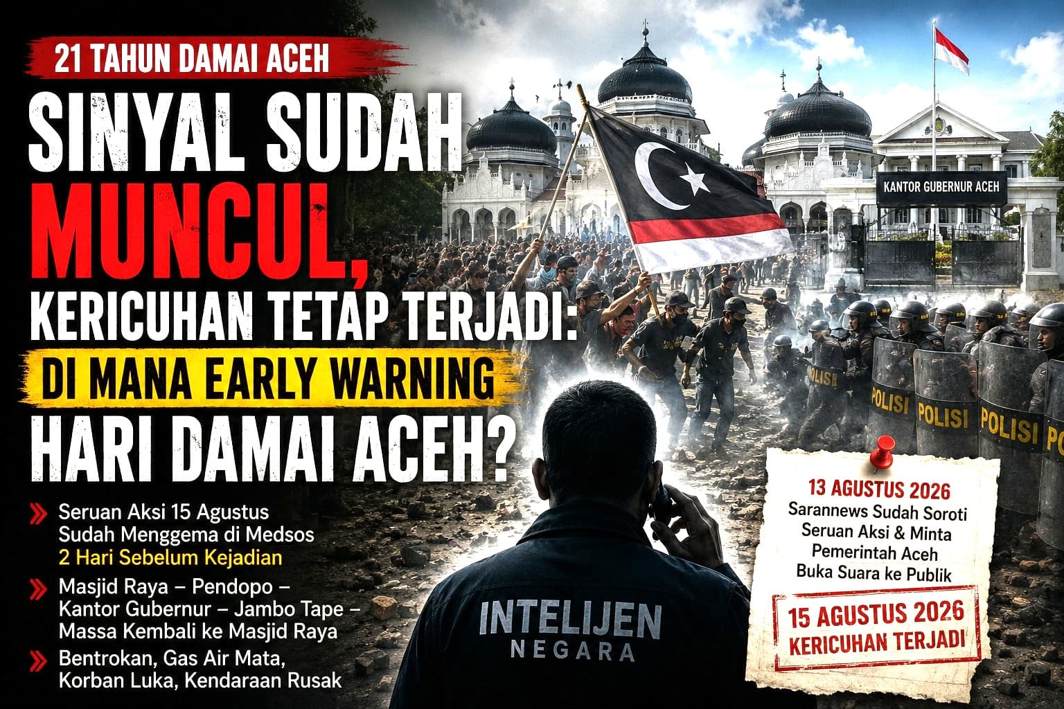 Sinyal Sudah Muncul, Kericuhan Tetap Terjadi: Di Mana Early Warning Hari Damai Aceh?