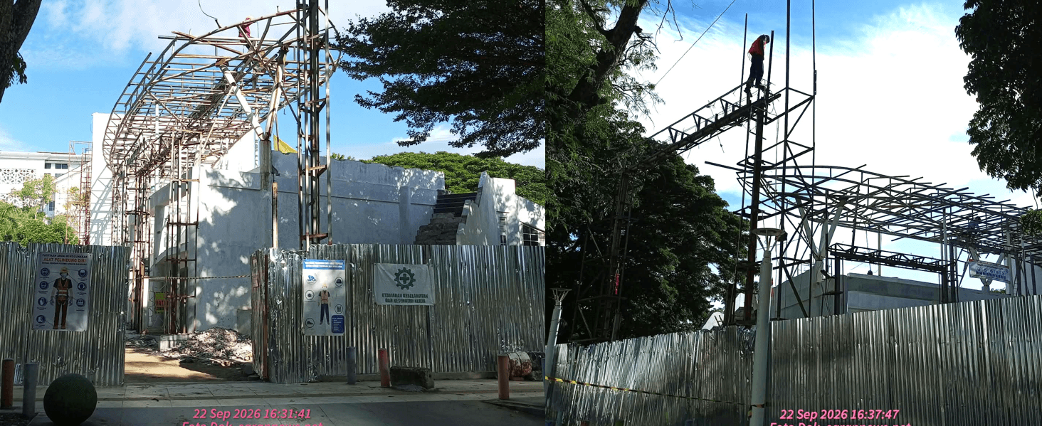 Proyek Rp 8,3 Miliar Taman Sari di Depan Balai Kota & DPRK Disorot: Plang Proyek ‘Sembunyi’, Pengawas Absen, dan K3 Terabaikan