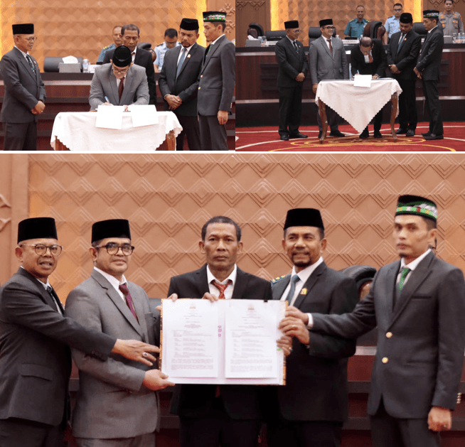 Plt Sekda Aceh dan Pimpinan DPRA Teken Persetujuan Bersama KUA-PPAS Aceh 2027