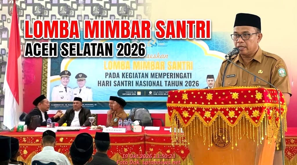 Peringati HSN 2026, Dinas Pendidikan Dayah Aceh Selatan Gelar Lomba Mimbar Santri