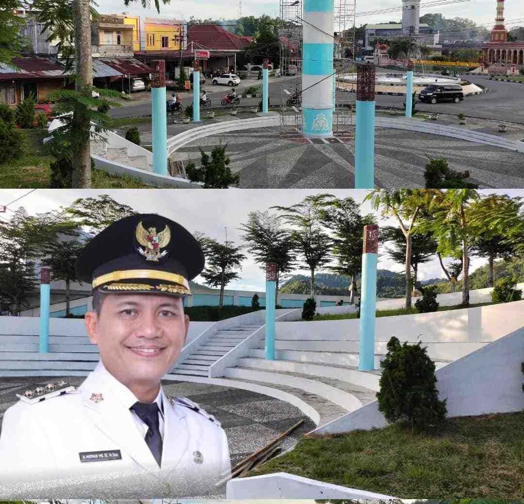Gandeng Bank Aceh Syari’ah, H.Mirwan Rehab Taman Kota Bundaran Air Mancur MI