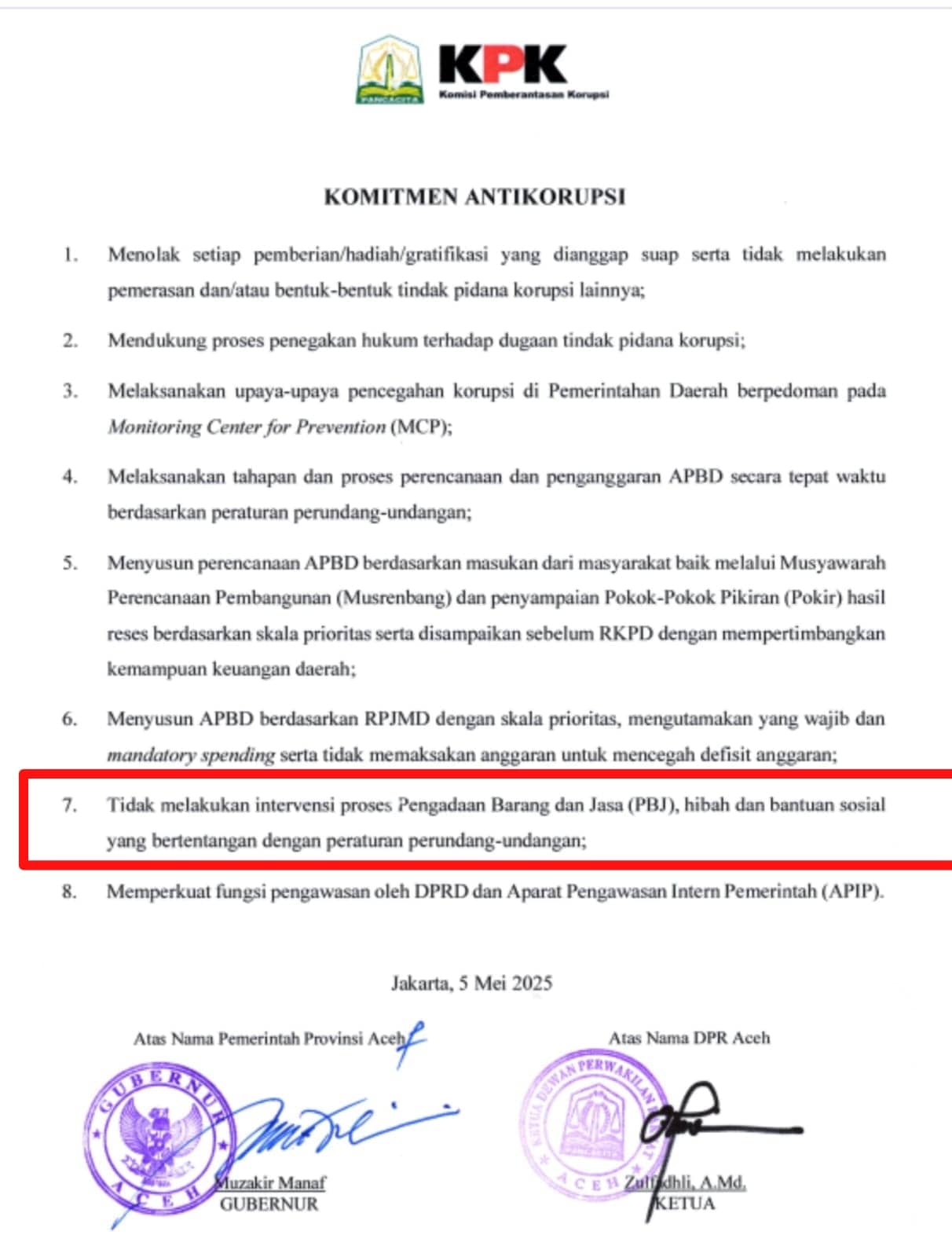 Komitmen Antikorupsi Kepala Daerah dan DPRA, Seremoni atau Jalan Nyata Pencegahan Korupsi?