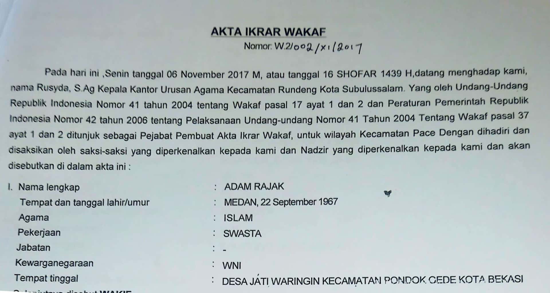 Kontroversi Lahan Wakaf di Suak Jampak, APH Diminta Turun Tangan