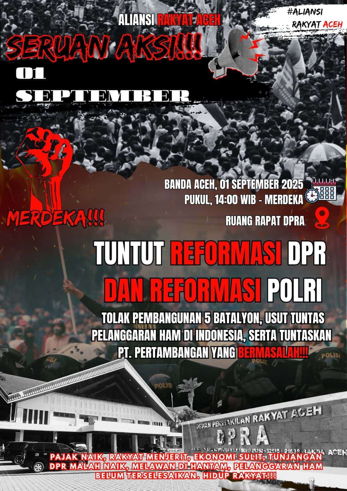 Jelang Aksi 1 September, Dukungan Terus Mengalir untuk Aliansi Rakyat Aceh