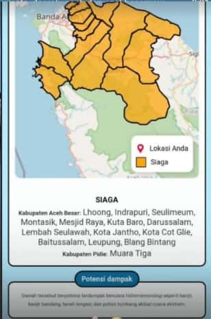 Viral Peta “Zona Siaga” Tanpa Penjelasan, Warga Pinggiran Krueng Aceh Panik Meski Hujan Reda