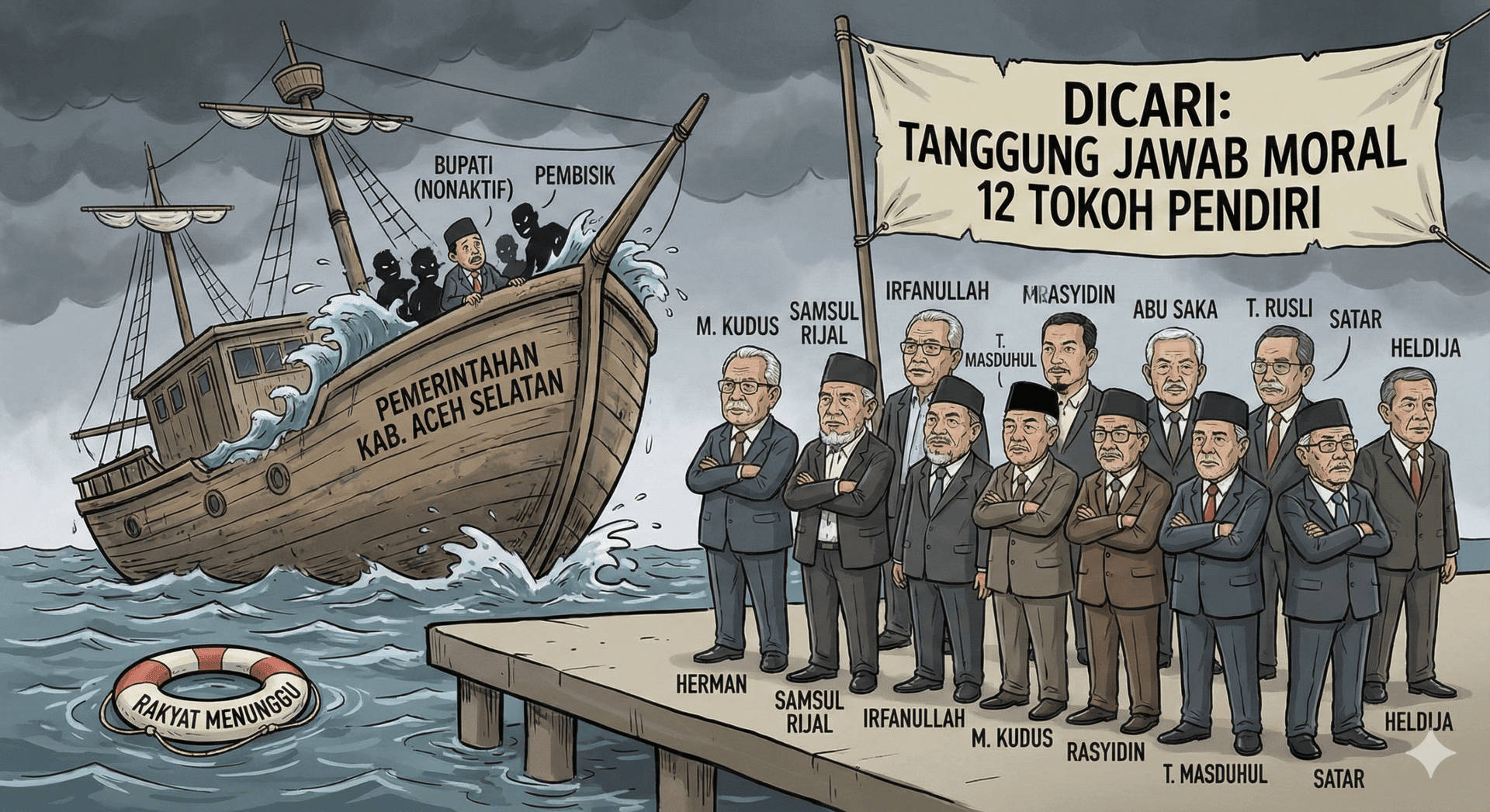 Dicari! Tanggung Jawab Moral 12 Tokoh “Pendiri” Pemerintahan Mirwan: Masihkah Peduli Saat Kapal Mulai Oleng?