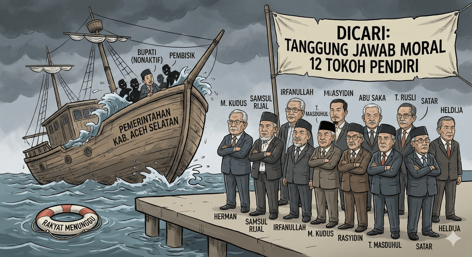 Dicari! Tanggung Jawab Moral 12 Tokoh “Pendiri” Pemerintahan Mirwan: Masihkah Peduli Saat Kapal Mulai Oleng?