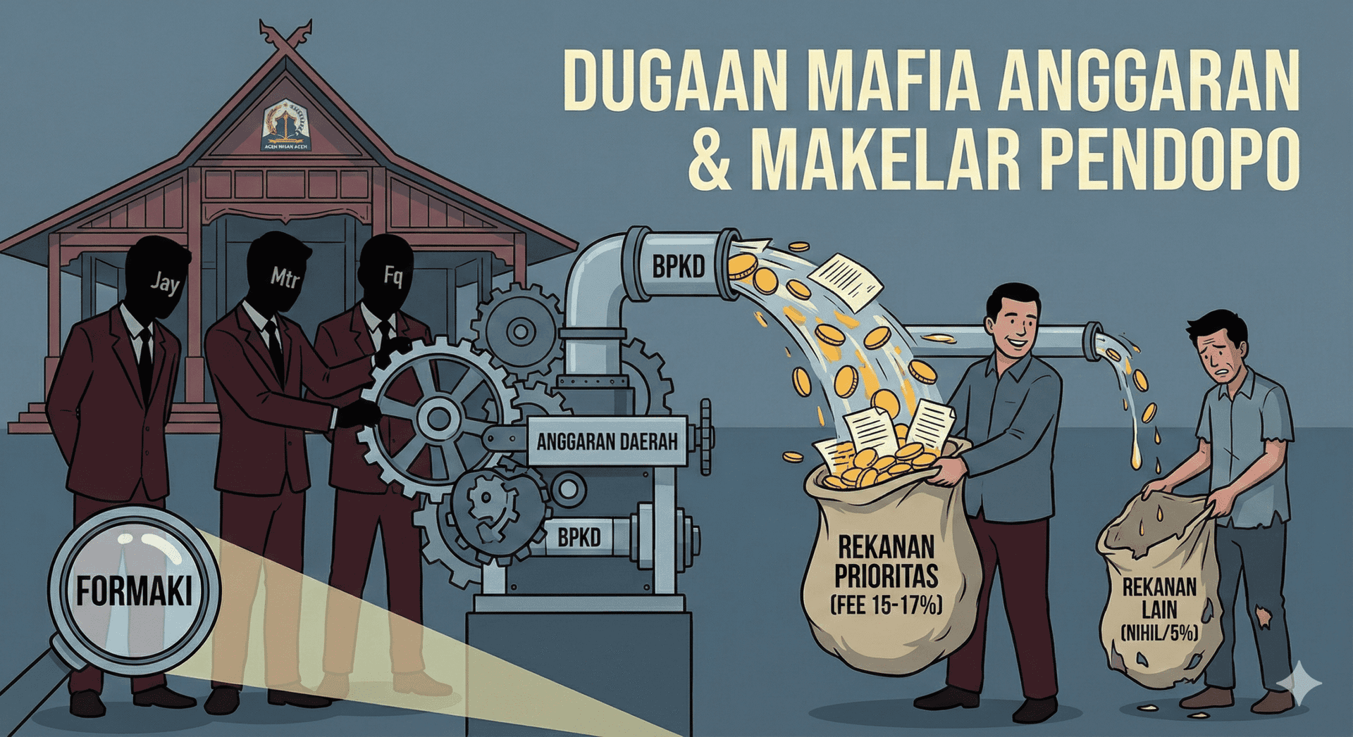 Dugaan Mafia Anggaran Aceh Selatan, FORMAKI Jawab Tantangan Mirwan dengan Endus Tiga “Makelar” Lingkaran Pendopo