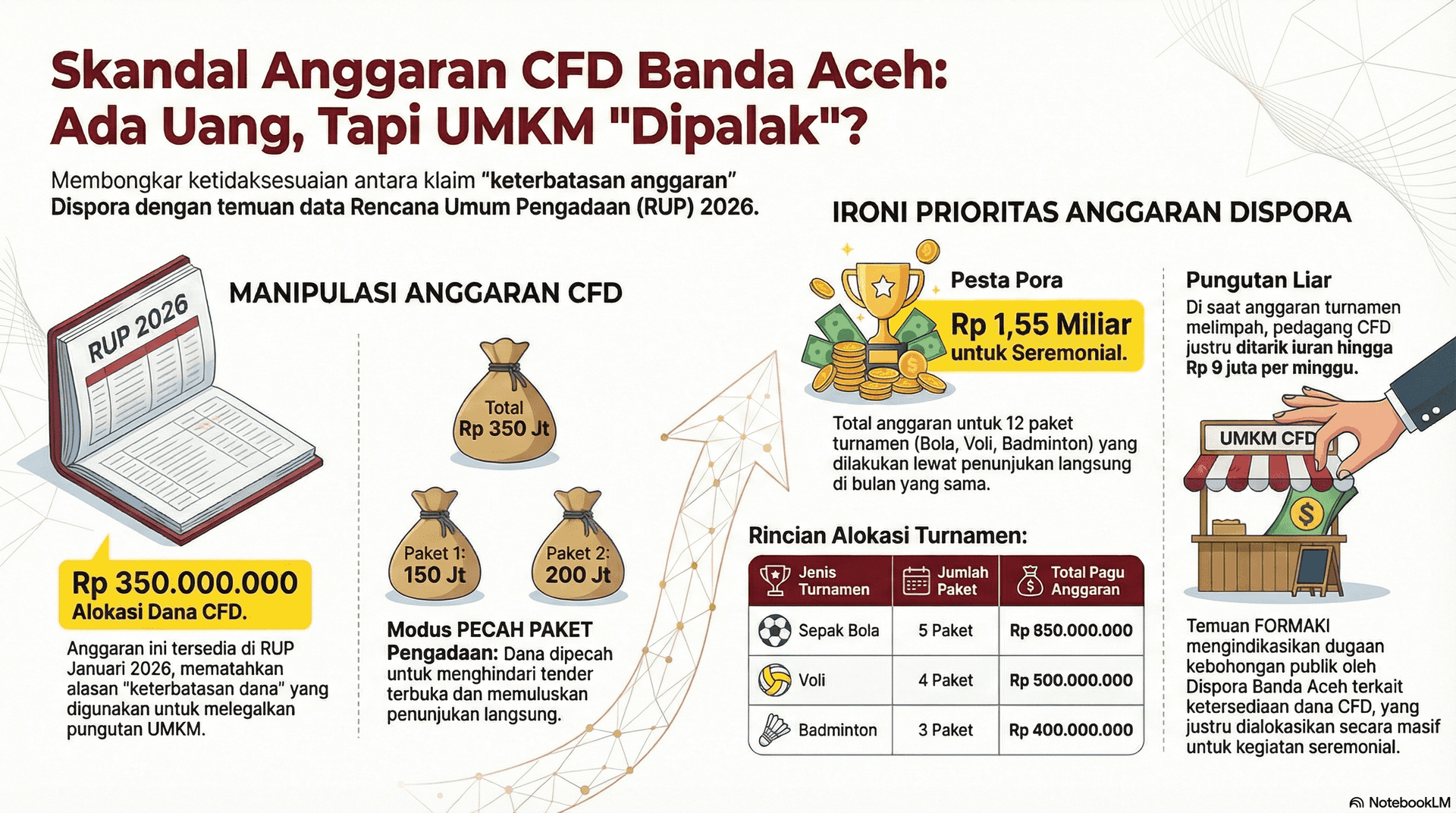 Kebohongan Publik Terbongkar? Data RUP Catat Anggaran CFD Rp 350 Juta, FORMAKI: Kenapa Masih Palak UMKM?