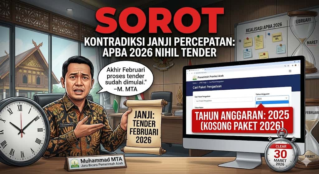Kontradiksi Janji Percepatan, Tender APBA 2026 Masih Nihil di Laman LPSE Hingga Akhir Maret