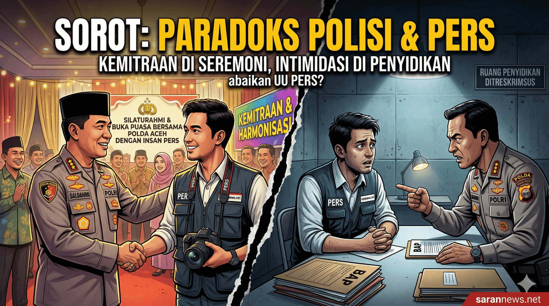Paradoks Kemitraan Polisi dan Pers, Manis di Seremoni Pahit di Ruang Penyidikan
