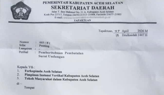 Batal Temu ramah, Resmikan SPBUN dan Koperasi KNTI Aceh Selatan tetap, Perubahan Jadwal Penerbangan pak Menteri penyebabnya