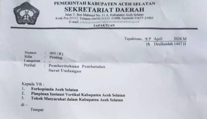 Batal Temu ramah, Resmikan SPBUN dan Koperasi KNTI Aceh Selatan tetap, Perubahan Jadwal Penerbangan pak Menteri penyebabnya