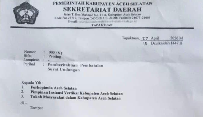 Batal Temu ramah, Resmikan SPBUN dan Koperasi KNTI Aceh Selatan tetap, Perubahan Jadwal Penerbangan pak Menteri penyebabnya