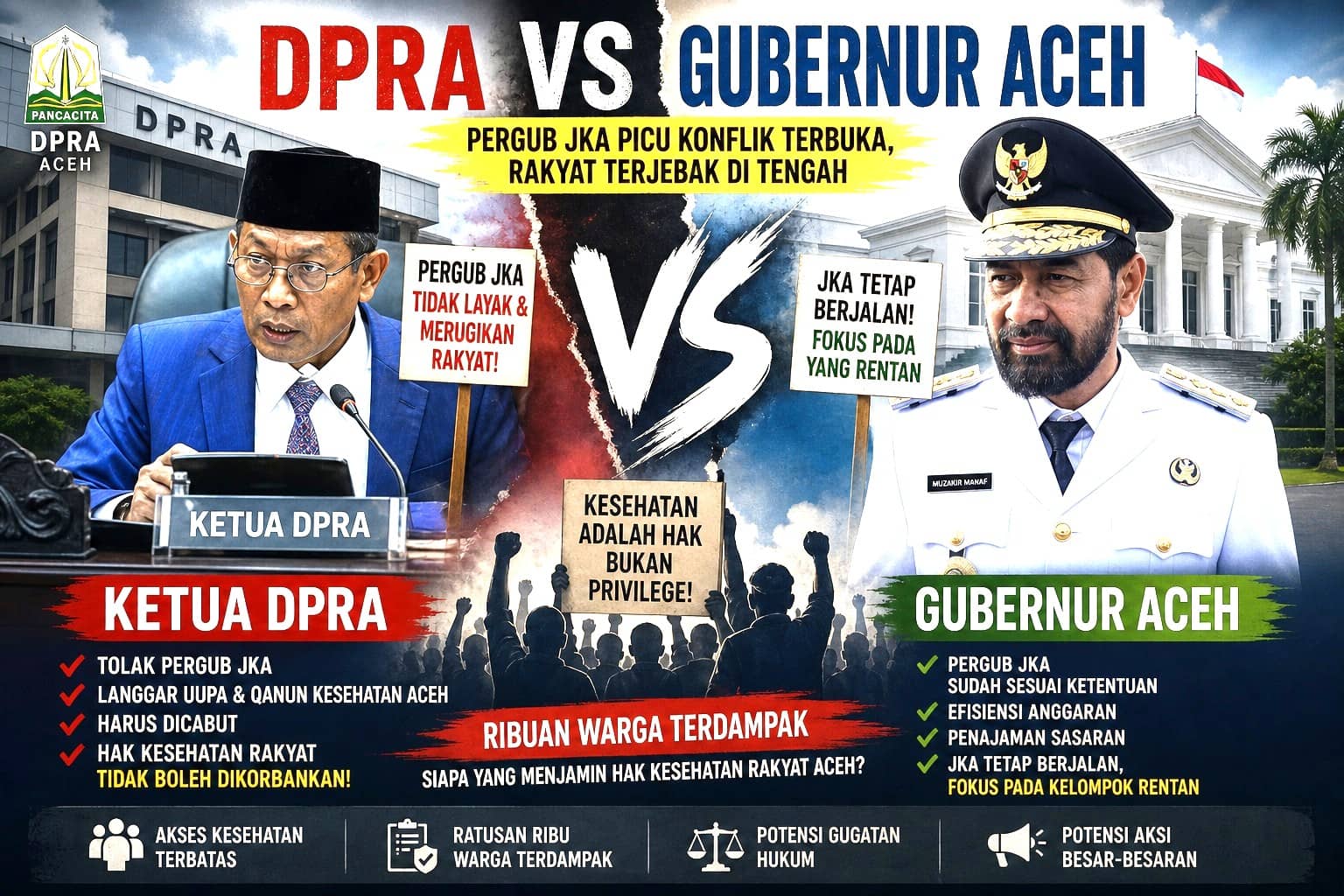 DPRA vs Gubernur Aceh: Pergub JKA Picu Konflik Terbuka, Rakyat Terjebak di Tengah