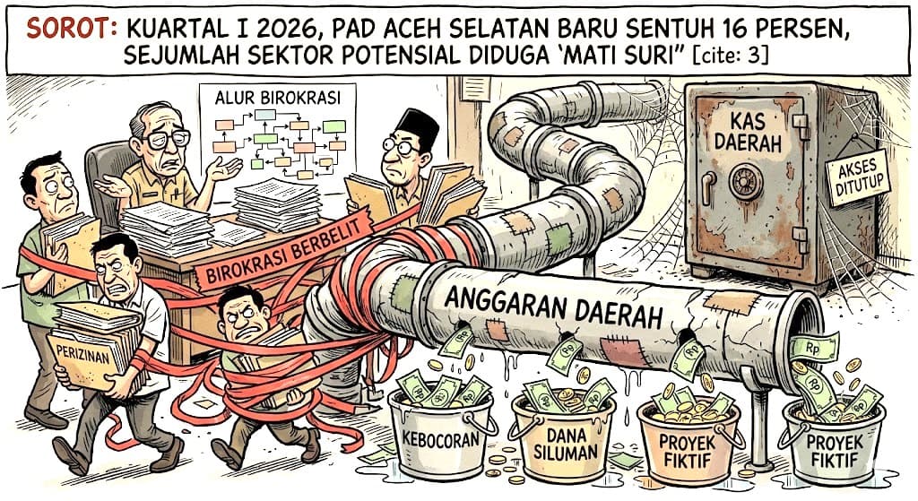 PAD Aceh Selatan Baru Sentuh 16 Persen di Kuartal I 2026, Sektor Potensial Diduga ‘Mati Suri’