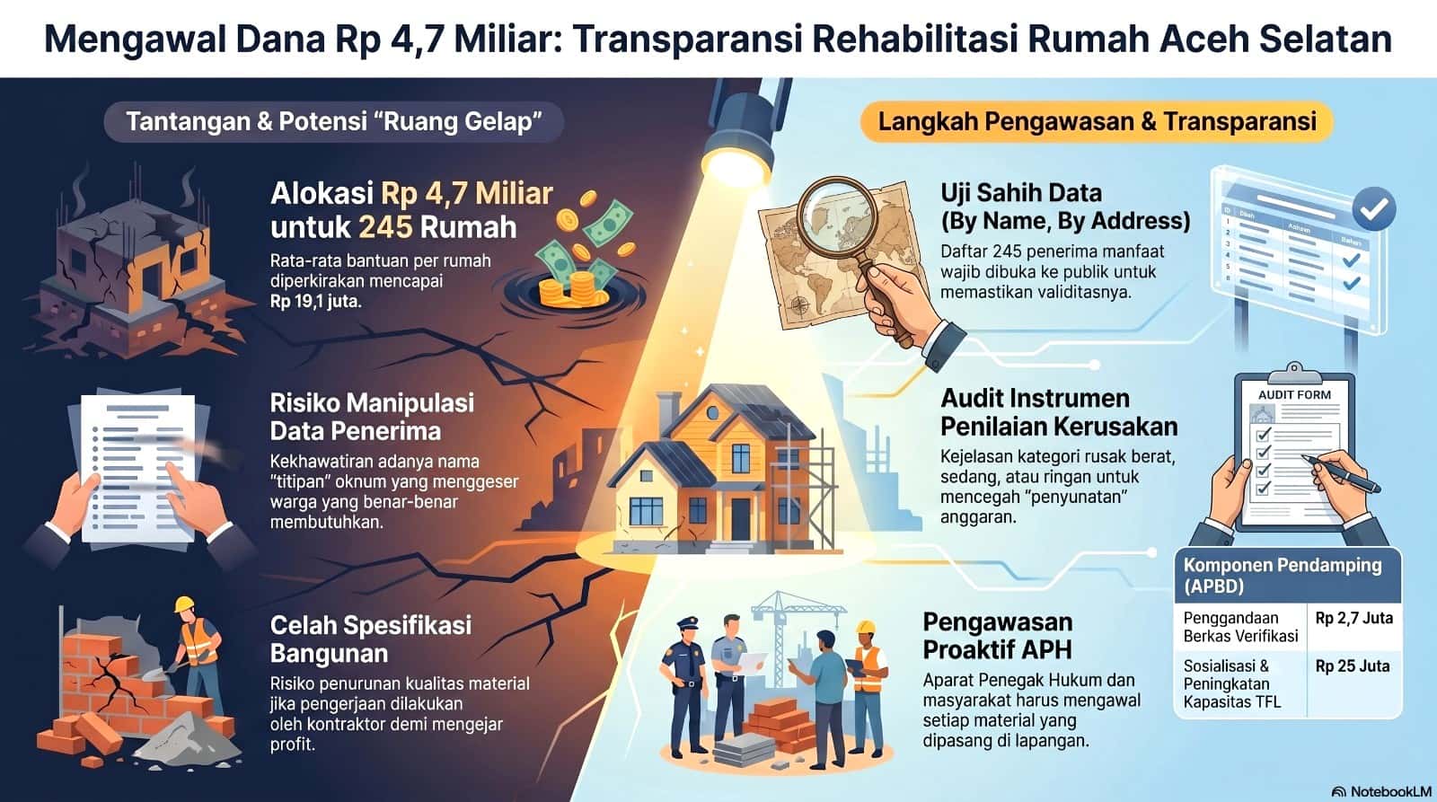 Mengawal Rp 4,7 Miliar Dana Rehab 245 Rumah Bencana BNPB di Aceh Selatan: Jangan Ada ‘Ruang Gelap’ Data Penerima