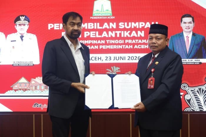 Pelantikan Dr. Misran Fuadi sebagai Kepala Dinas Syariat Islam Aceh oleh Gubernur