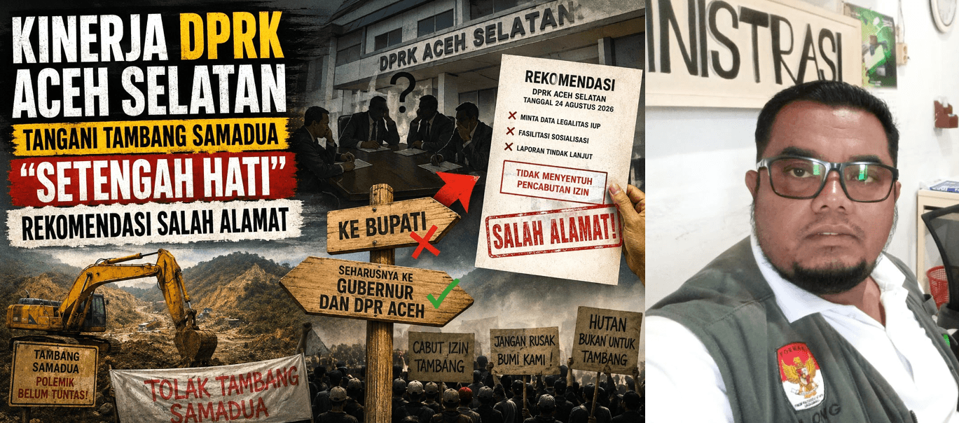 Kinerja DPRK Aceh Selatan Tangani Tambang Samadua “Setengah Hati”, Rekomendasi Salah Alamat