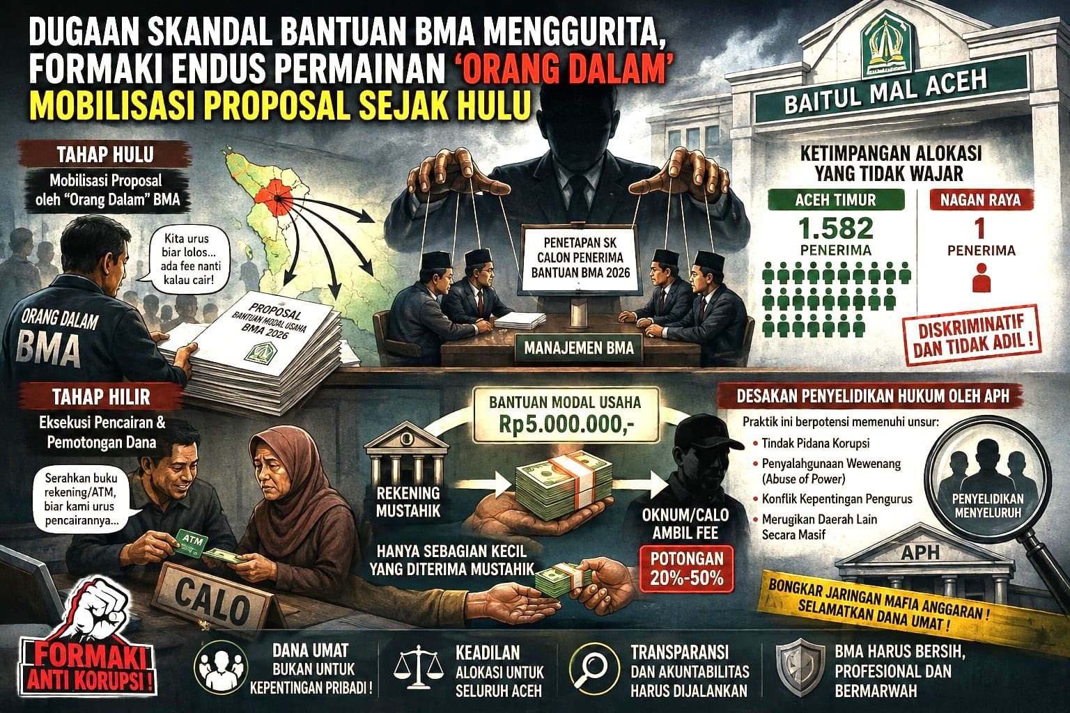 Skandal Bantuan BMA Menggurita?, Formaki Endus Permainan ‘Orang Dalam’ Mobilisasi Proposal Sejak Hulu