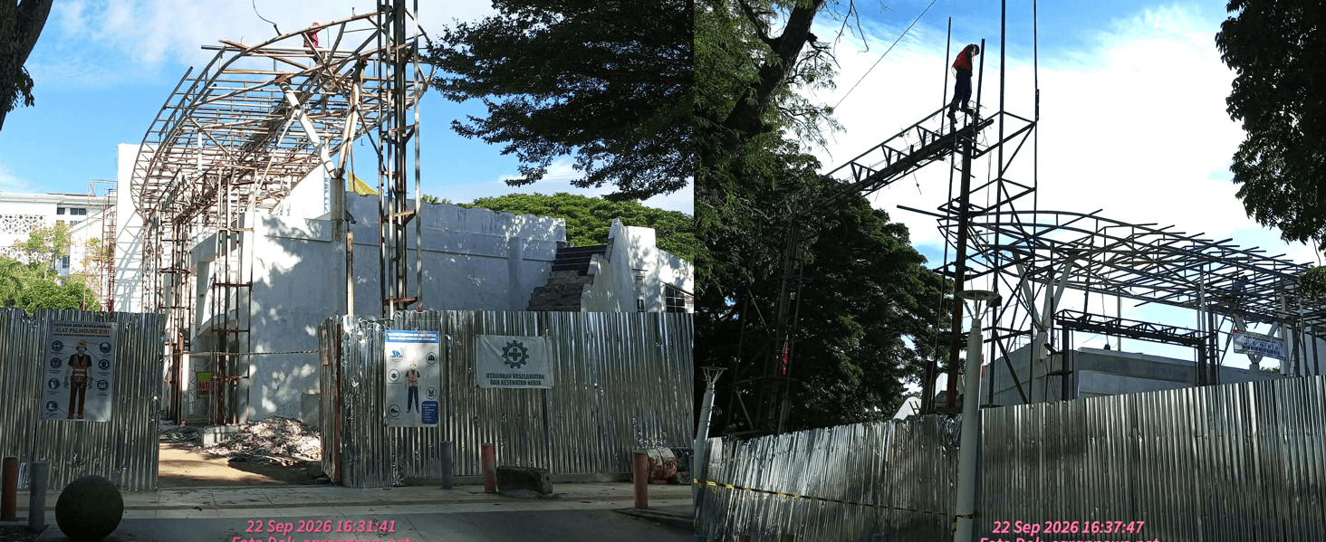 Proyek Rp 8,3 Miliar Taman Sari di Depan Balai Kota & DPRK Disorot: Plang Proyek ‘Sembunyi’, Pengawas Absen, dan K3 Terabaikan