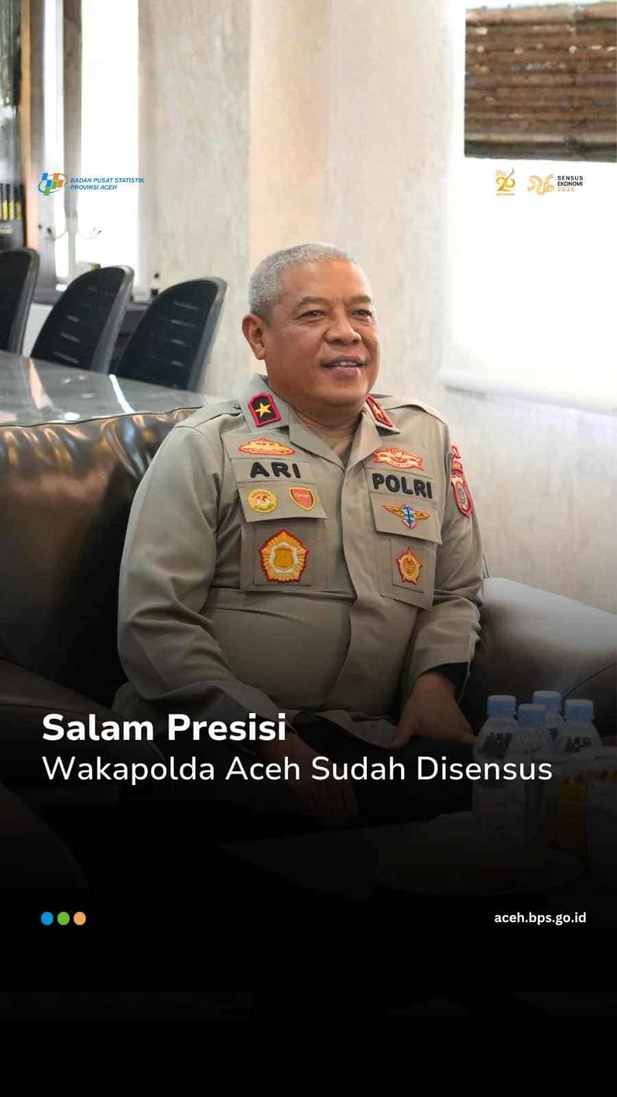 Petugas Sensus Ekonomi 2026 mendata Wakapolda Aceh Brigjen Pol. Ari Wahyu Widodo di Banda Aceh.