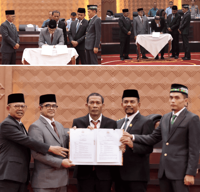 Plt Sekda Aceh dan Pimpinan DPRA Teken Persetujuan Bersama KUA-PPAS Aceh 2027