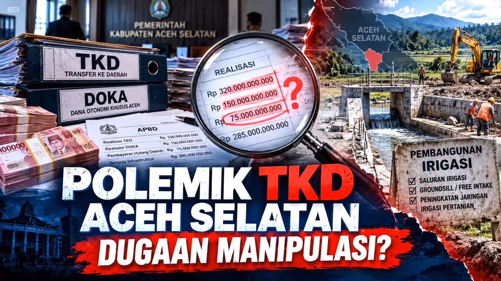 Dugaan Manipulasi Realisasi TKD Aceh Selatan Mengemuka, Dokumen Dua Proyek PUPR Ungkap Sumber Dana DOKA