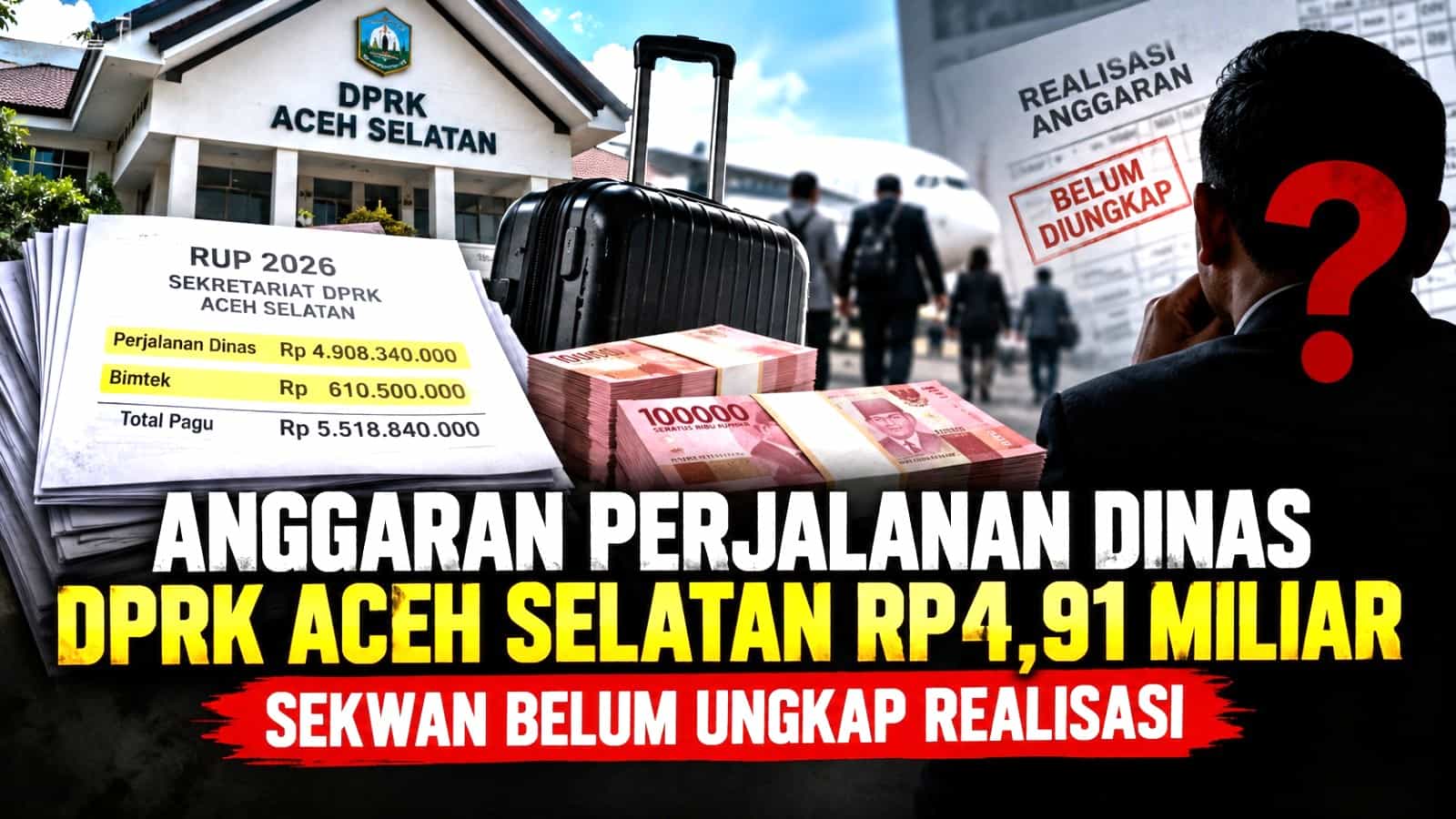 Anggaran Perjalanan Dinas DPRK Aceh Selatan Capai Rp4,91 Miliar, Pembiayaan Bimtek Masih Perlu Diperjelas, Sekwan Belum Rinci Realisasi
