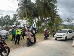 Personel Pos Pam Labuhanhaji Tingkatkan Patroli Tempat Wisata, Pastikan Keamanan Libur Lebaran
