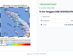Gempa Magnitudo 5,2 Guncang Aceh Selatan, Getaran Terasa Hingga Tapak Tuan