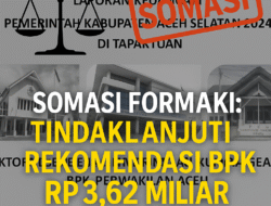 FORMAKI Layangkan Somasi ke Bupati Aceh Selatan, Desak Tindaklanjuti Rekomendasi BPK Rp3,62 Miliar