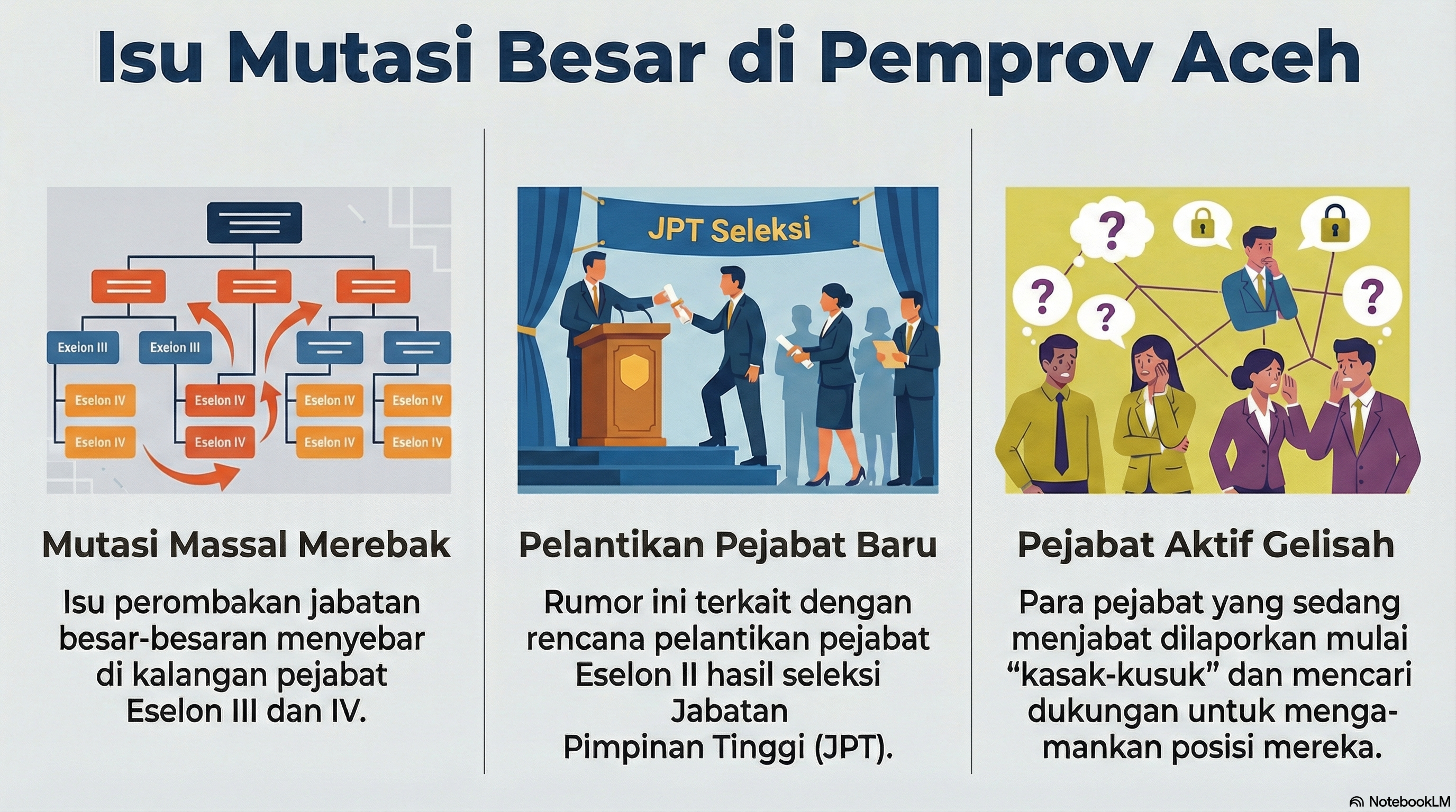 Isu Pelantikan Pejabat Eselon II Hasil JPT dan Mutasi Eselon III dan IV di Jajaran Pemprov Aceh Merebak