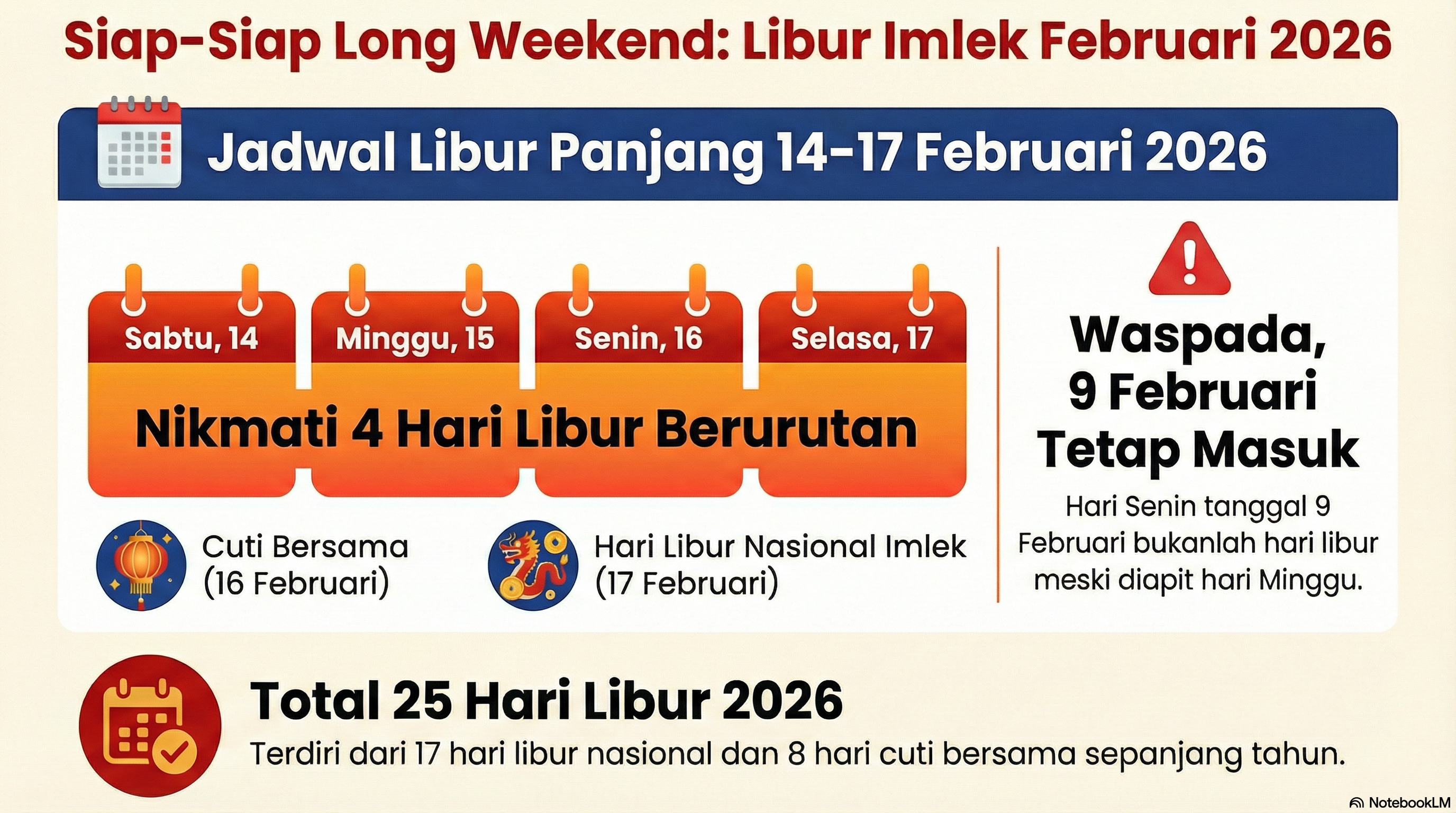 Libur Nasional & Cuti Bersama Februari 2026: Nikmati Long Weekend Anda dan keluarga
