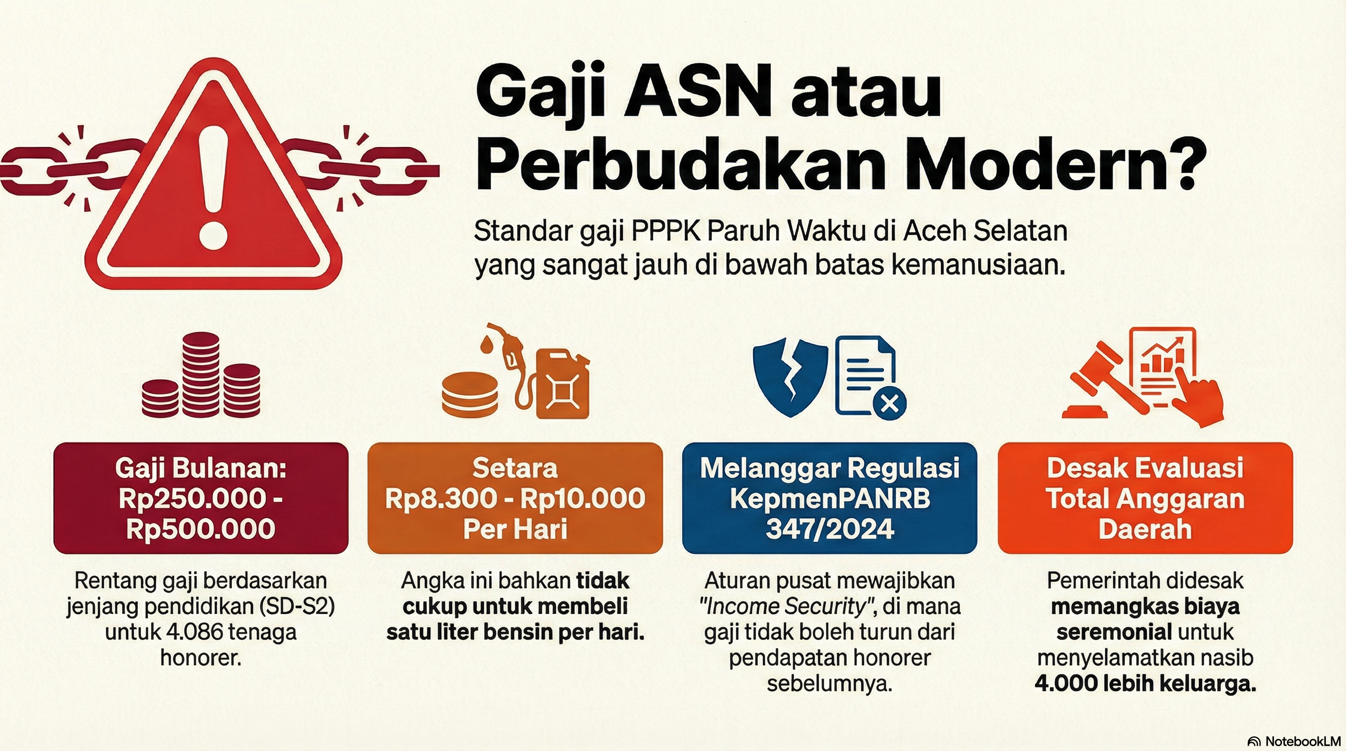 TRAGIS! Status ASN Tapi Gaji Rp250 Ribu: FORMAKI Sebut Kebijakan Gaji PPPK Paruh Waktu Aceh Selatan “Melegalkan Perbudakan Modern”