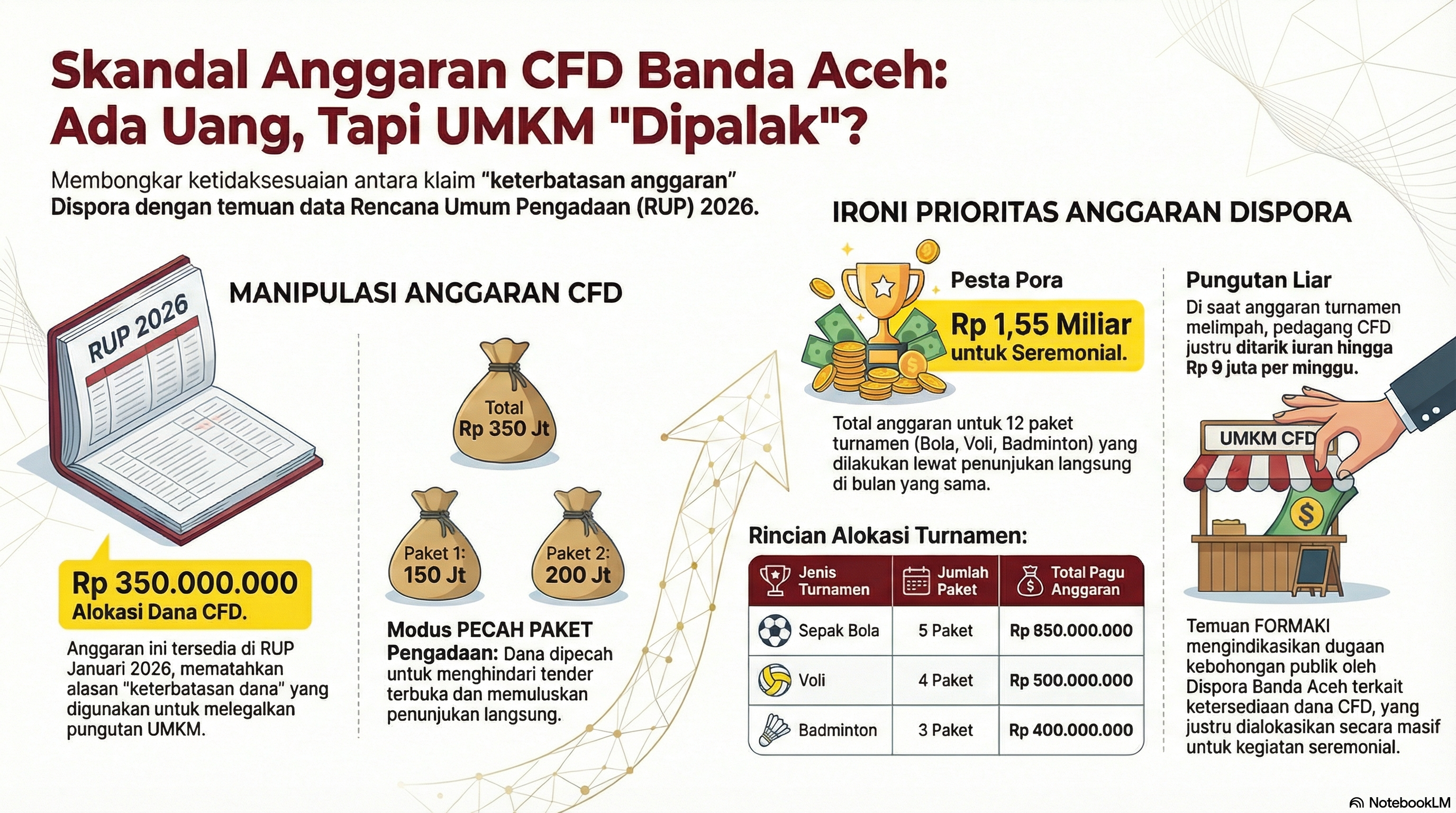 Kebohongan Publik Terbongkar? Data RUP Catat Anggaran CFD Rp 350 Juta, FORMAKI: Kenapa Masih Palak UMKM?